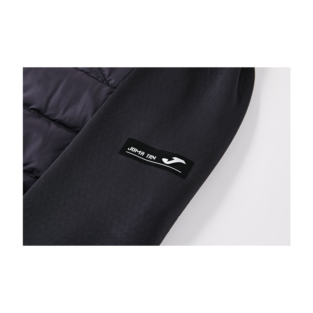 男裝針織連帽羽絨外套 【黑色/白色】