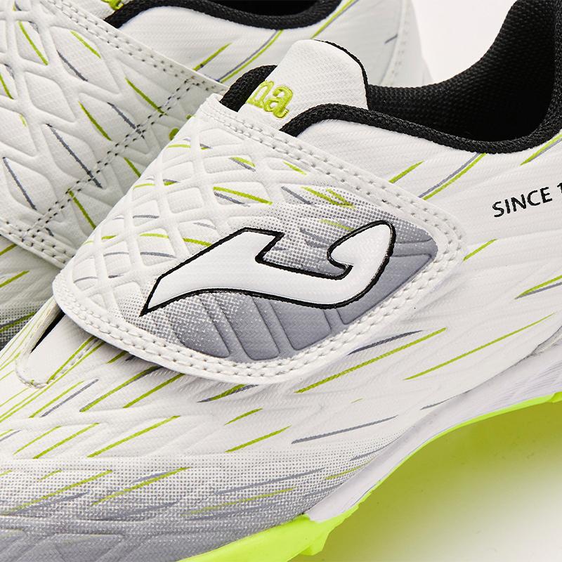 兒童碎釘魔術貼足球鞋 ARMOUR - TF【白綠色】