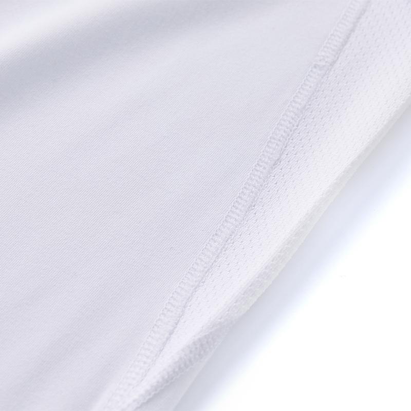 兒童中領緊身長袖衫【白色】