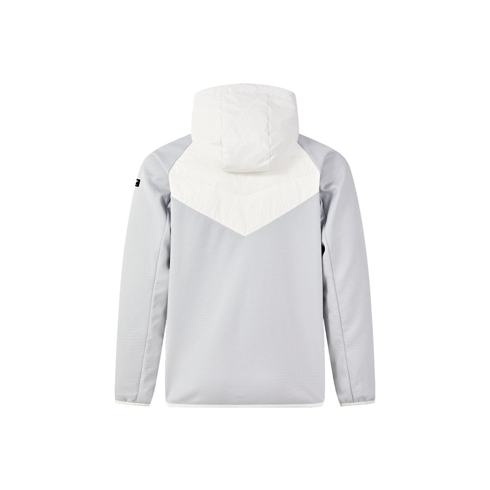 男裝針織連帽羽絨外套 【黑色/白色】