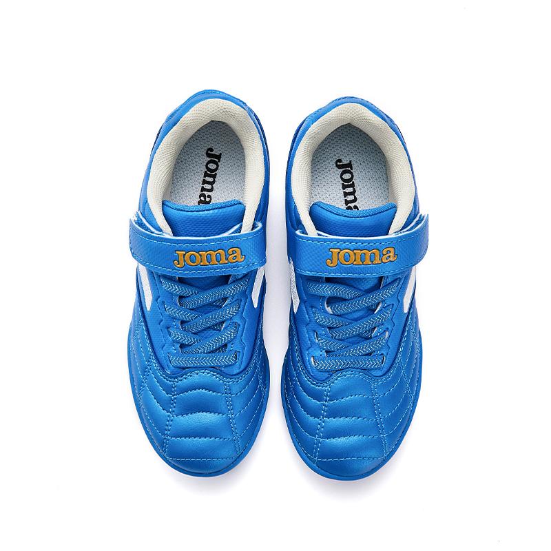 Children's Spiral Velcro Football Shoes LIGA T1 - TF [Blue and White]