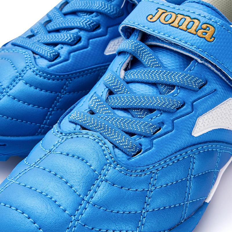 Children's Spiral Velcro Football Shoes LIGA T1 - TF [Blue and White]