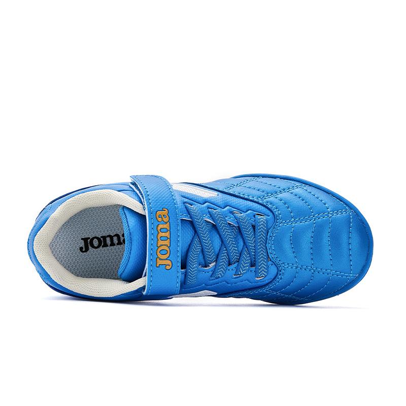 Children's Spiral Velcro Football Shoes LIGA T1 - TF [Blue and White]