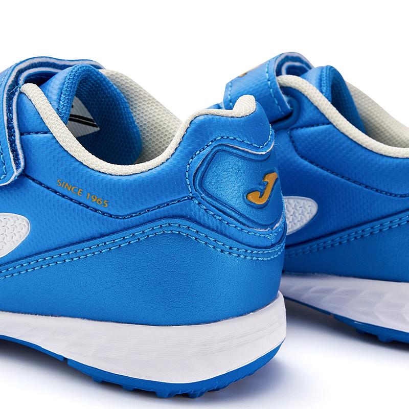 Children's Spiral Velcro Football Shoes LIGA T1 - TF [Blue and White]