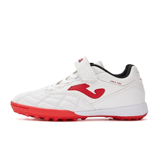 Children's spiked Velcro soccer shoes LIGA T1 JUNIOR - TF [white and red]