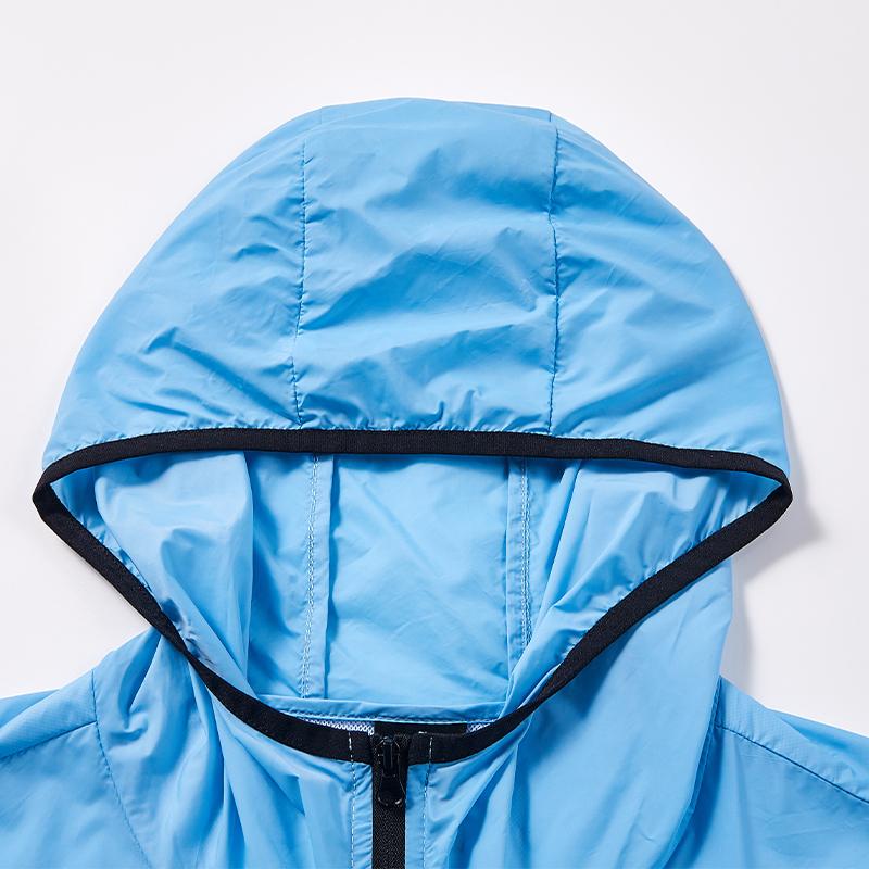 男子輕薄防曬運動外套【淺藍色】