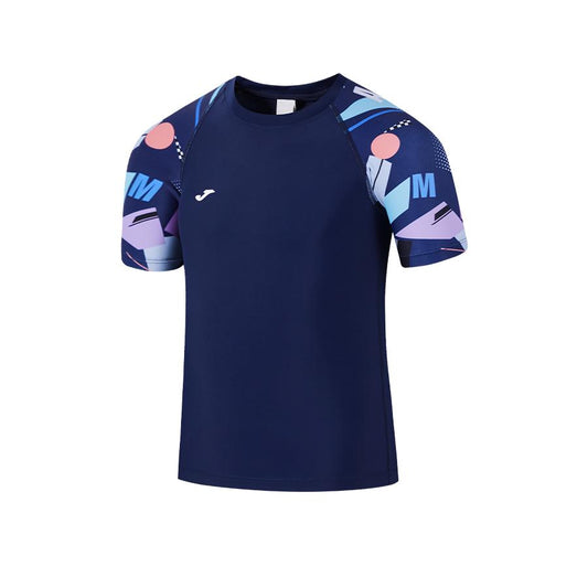 Children's fashionable short-sleeved swimsuit [navy blue]