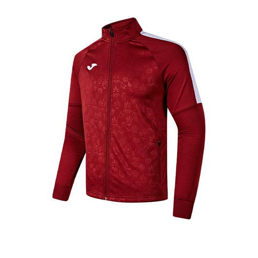 Knitted long-sleeved zipper shirt [burgundy]