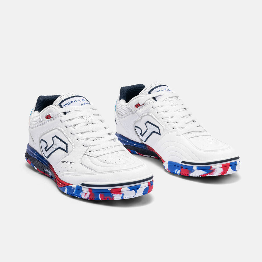 Futsal Shoes｜TOP FLEX REBOUND【White / Red Blue】