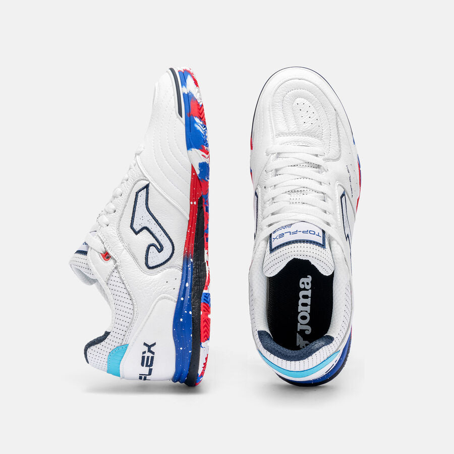 Futsal Shoes｜TOP FLEX REBOUND【White / Red Blue】